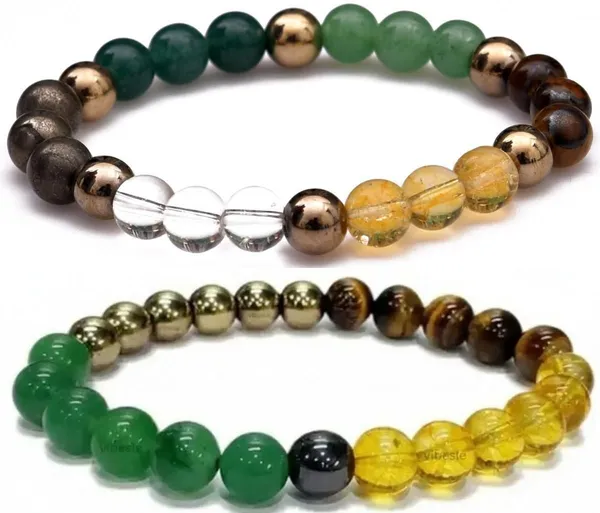 Multiagate_Pyrite,_Stone,_Green_Aventurine,_Crystal,_Golden_Pyrite,_Tiger's_Eye,_Citrine_Bracelet_Set_(Pack_of_2)