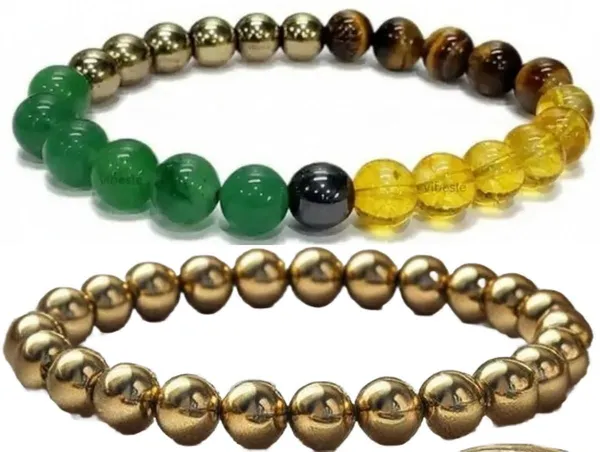 Multiagate_Pyrite,_Stone,_Green_Aventurine,_Golden_Pyrite,_Tiger's_Eye,_Citrine_Bracelet_Set_(Pack_of_2)