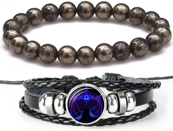 Multiagate_Crystal,_Leather_Bracelet_Set_(Pack_of_2)