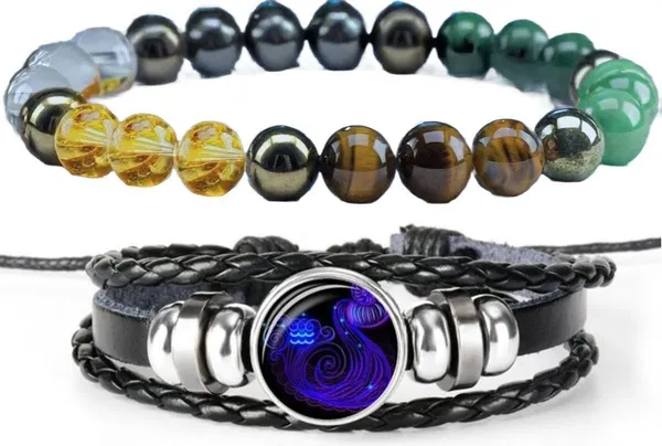 Multiagate_Stone,_Leather_Bracelet_Set_(Pack_of_2)