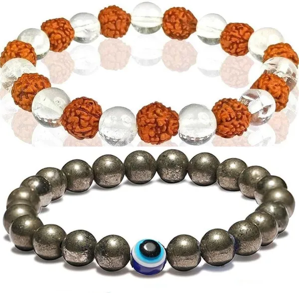 Multiagate_Stone,_Rudraksha,_Clear_Quartz_Bracelet_Set_(Pack_of_2)