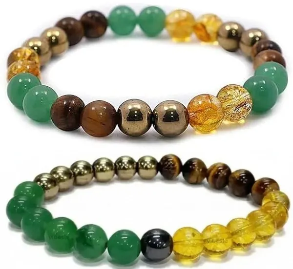 Multiagate_Stone,_Green_Aventurine,_Golden_Pyrite,_Crystal,_Tiger's_Eye,_Citrine_Bracelet_Set_(Pack_of_2)