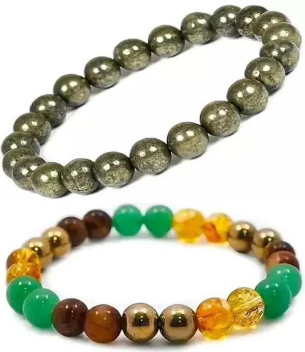 Multiagate_Pyrite,_Green_Aventurine,_Tiger's_Eye,_Citrine_Bracelet_Set_(Pack_of_2)