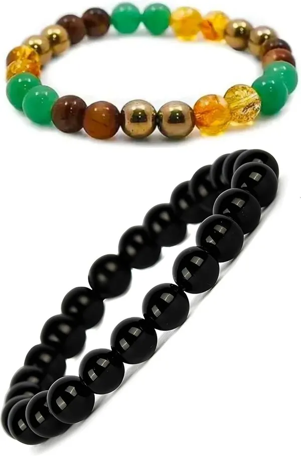 Multiagate_Pyrite,_Green_Aventurine,_Tiger's_Eye,_Citrine_Bracelet_Set_(Pack_of_2)
