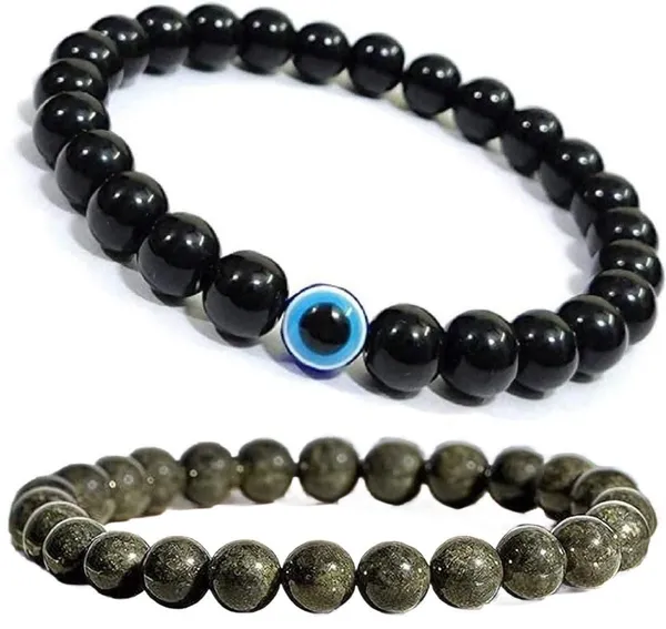 Multiagate_Pyrite,_Evil_Eye_Bracelet_Set_(Pack_of_2)