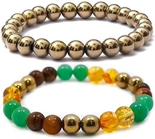 Multiagate_Pyrite,_Green_Aventurine,_Golden_Pyrite,_Tiger's_Eye,_Citrine_Bracelet_Set_(Pack_of_2)