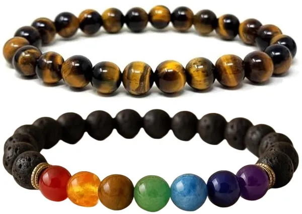 Multiagate_Pyrite,_Stone,_Green_Aventurine,_Amethyst,_Crystal,_Tiger's_Eye,_Lava,_7_Chakra,_Green_Jade_Bracelet_Set_(Pack_of_2)