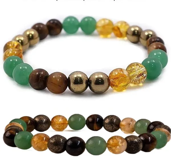 Multiagate_Pyrite,_Stone,_Green_Aventurine,_Golden_Pyrite,_Tiger's_Eye,_Citrine_Bracelet_Set_(Pack_of_2)