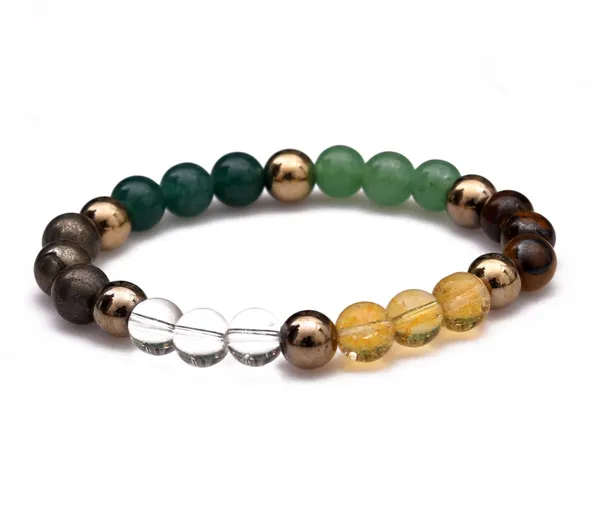 Multiagate_Pyrite,_Green_Aventurine,_Crystal,_Tiger's_Eye,_Citrine,_Leather_Bracelet_Set_(Pack_of_2)