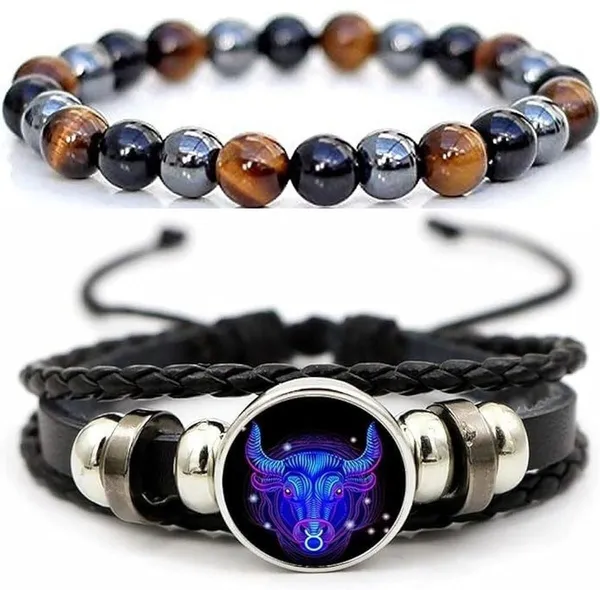 Multiagate_Crystal,_Glass,_Leather_Bracelet_Set_(Pack_of_2)
