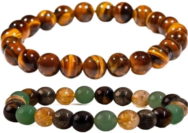 Multiagate_Stone,_Tiger's_Eye_Bracelet_Set_(Pack_of_2)