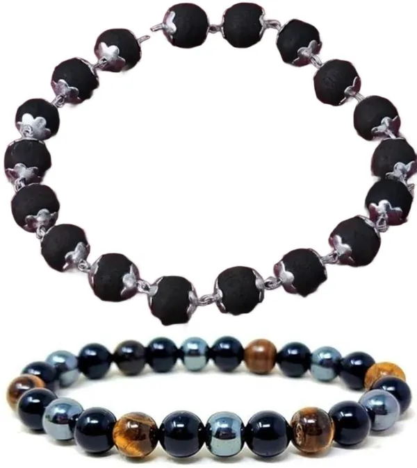 Multiagate_Wood,_Stone,_Tiger's_Eye,_Black_Obsidian_Bracelet_Set_(Pack_of_2)
