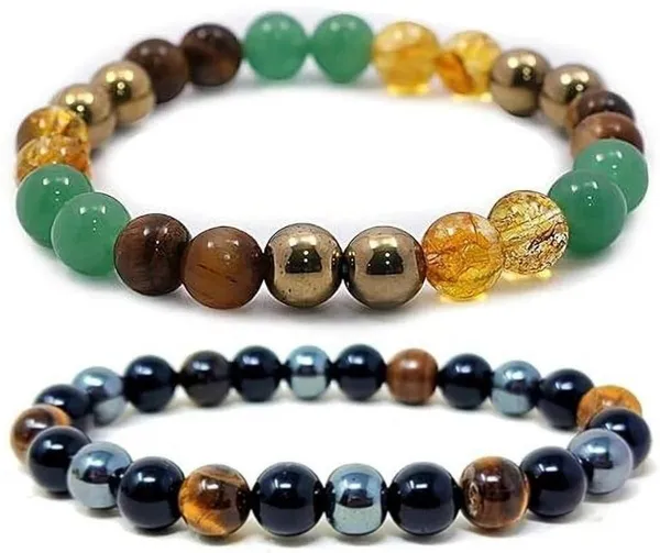 Multiagate_Stone,_Green_Aventurine,_Golden_Pyrite,_Crystal,_Tiger's_Eye,_Citrine,_Black_Obsidian_Bracelet_Set_(Pack_of_2)