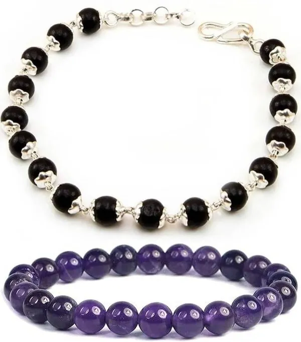 Multiagate_Wood,_Amethyst,_Alloy_Bracelet_Set_(Pack_of_2)