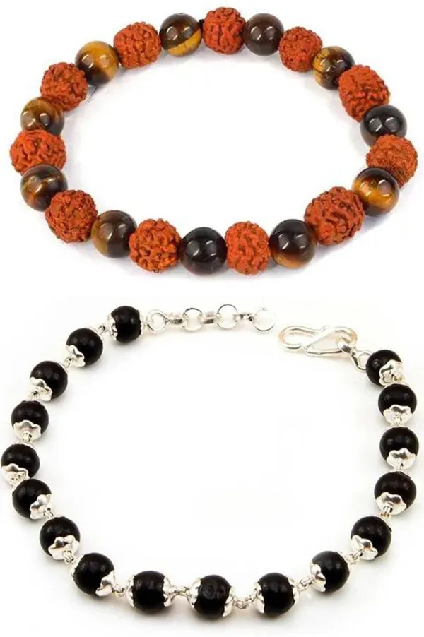Multiagate_Stone,_Wood,_Crystal,_Tiger's_Eye,_Rudraksha,_Alloy_Bracelet_Set_(Pack_of_2)