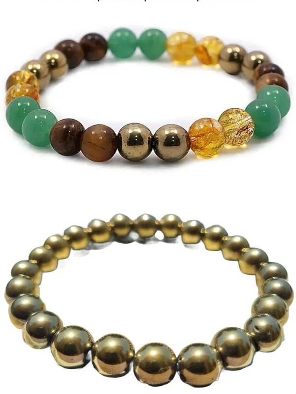 Multiagate_Pyrite,_Green_Aventurine,_Golden_Pyrite,_Tiger's_Eye,_Citrine_Bracelet_Set_(Pack_of_2)