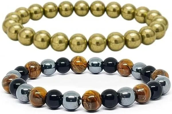 Multiagate_Stone,_Golden_Pyrite,_Crystal,_Tiger's_Eye,_Black_Obsidian_Bracelet_Set_(Pack_of_2)