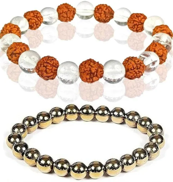 Multiagate_Stone,_Rudraksha,_Clear_Quartz_Bracelet_Set_(Pack_of_2)