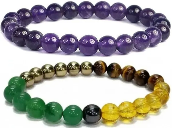 Multiagate_Stone,_Green_Aventurine,_Amethyst,_Crystal,_Golden_Pyrite,_Tiger's_Eye,_Citrine_Bracelet_Set_(Pack_of_2)