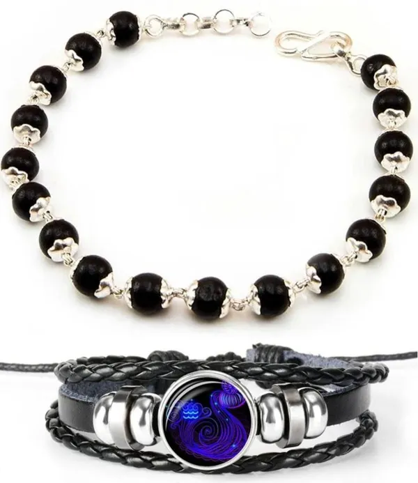 Multiagate_Wood,_Alloy,_Leather_Bracelet_Set_(Pack_of_2)