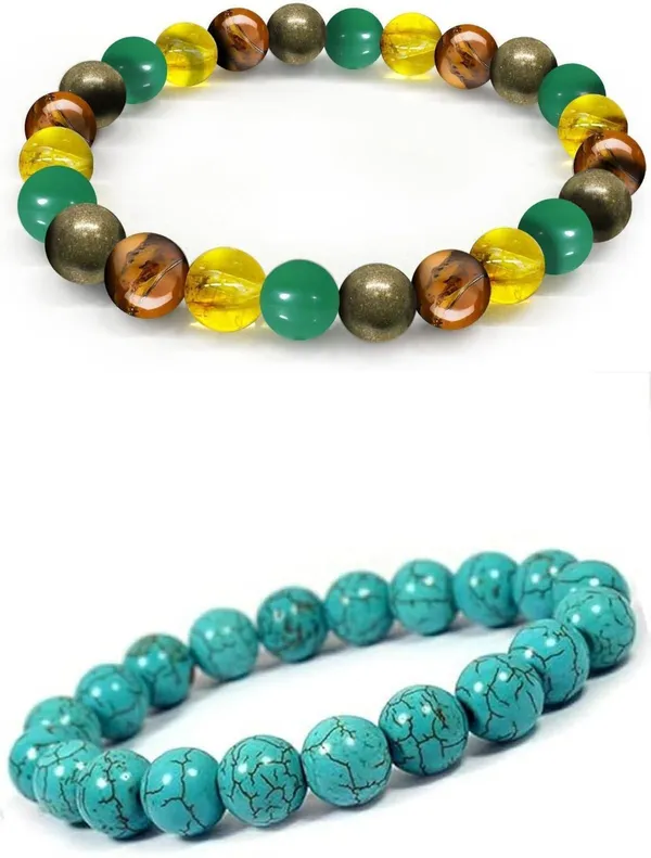 Multiagate_Pyrite,_Stone,_Green_Aventurine,_Crystal,_Tiger's_Eye,_Citrine,_Turquoise_Bracelet_Set_(Pack_of_2)