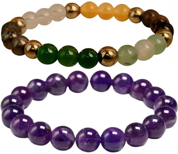 Multiagate_Stone,_Amethyst_Bracelet_Set_(Pack_of_2)