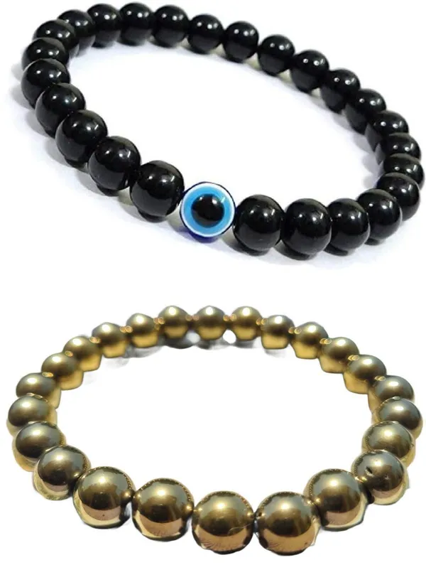 Multiagate_Golden_Pyrite,_Evil_Eye_Bracelet_Set_(Pack_of_2)