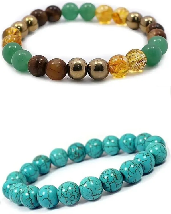 Multiagate_Pyrite,_Stone,_Green_Aventurine,_Citrine_+_Golden,_Crystal,_Tiger's_Eye,_Turquoise_Bracelet_Set_(Pack_of_2)