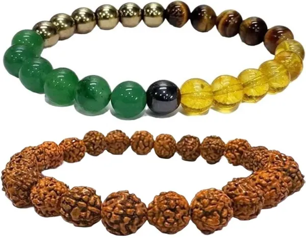 Multiagate_Stone,_Rudraksha_Bracelet_Set_(Pack_of_2)