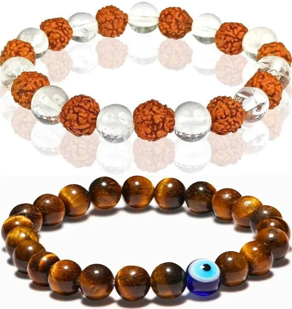 Multiagate_Stone,_Rudraksha,_Clear_Quartz_Bracelet_Set_(Pack_of_2)