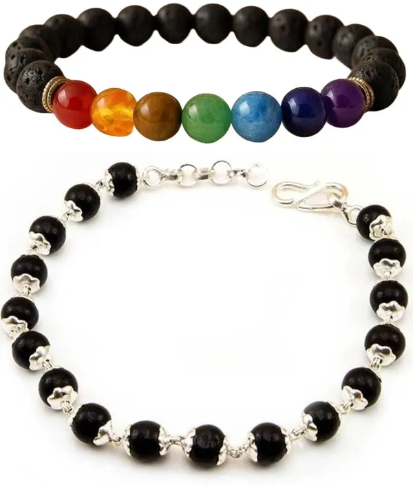 Multiagate_Pyrite,_Stone,_Wood,_Green_Aventurine,_Amethyst,_Tiger's_Eye,_Lava,_7_Chakra,_Alloy,_Green_Jade_Bracelet_Set_(Pack_of_2)
