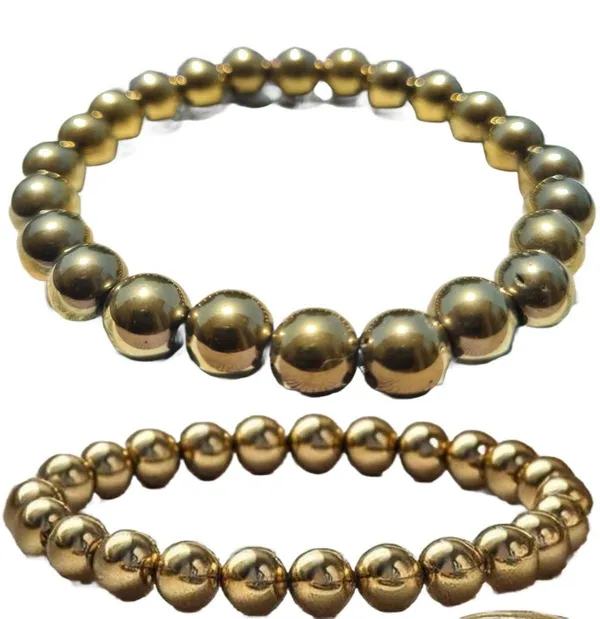 Multiagate_Pyrite,_Golden_Pyrite_Bracelet_Set_(Pack_of_2)