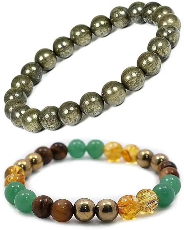 Multiagate_Green_Aventurine,_Crystal,_Golden_Pyrite,_Tiger's_Eye,_Citrine_Bracelet_Set_(Pack_of_2)