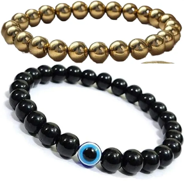 Multiagate_Pyrite,_Evil_Eye_Bracelet_Set_(Pack_of_2)