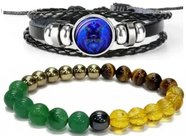 Multiagate_Stone,_Green_Aventurine,_Golden_Pyrite,_Tiger's_Eye,_Citrine,_Leather_Bracelet_Set_(Pack_of_2)