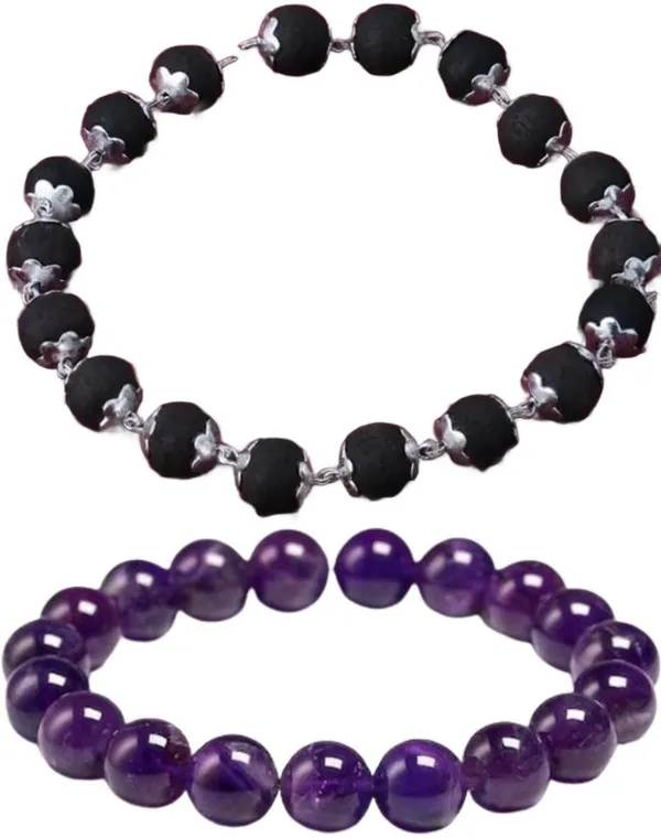 Multiagate_Wood,_Amethyst_Bracelet_Set_(Pack_of_2)