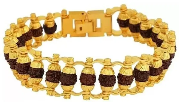 Multiagate_Wood,_Rudraksha,_Alloy_Bracelet_Set_(Pack_of_2)