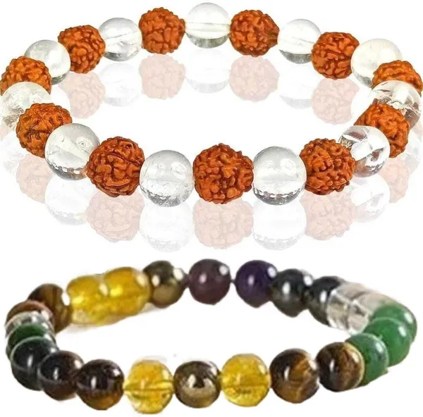Multiagate_Pyrite,_Hematite,_Green_Aventurine,_Amethyst,_Tiger's_Eye,_Rudraksha,_Citrine,_Clear_Quartz_Bracelet_Set_(Pack_of_2)