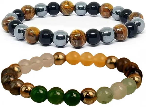 Multiagate_Stone,_Crystal,_Tiger's_Eye,_Black_Obsidian_Bracelet_Set_(Pack_of_2)