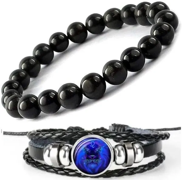 Multiagate_Crystal,_Leather_Bracelet_Set_(Pack_of_2)