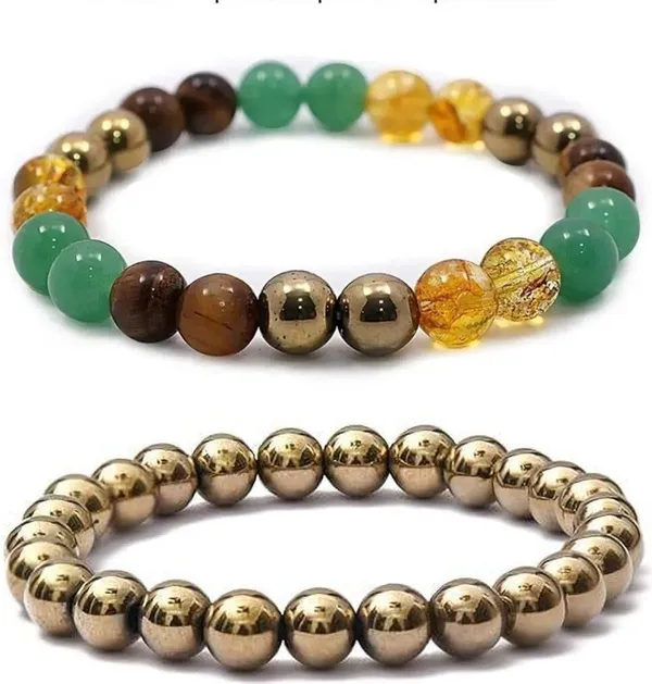 Multiagate_Pyrite,_Green_Aventurine,_Golden_Pyrite,_Tiger's_Eye,_Citrine_Bracelet_Set_(Pack_of_2)