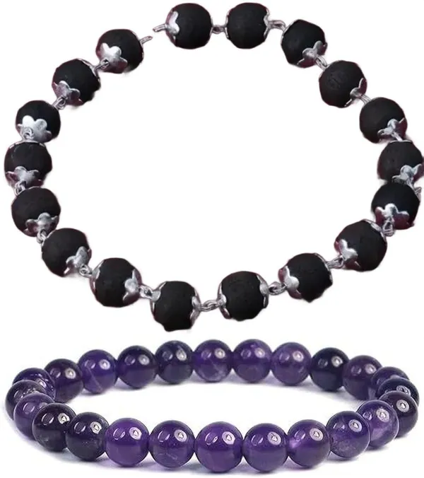 Multiagate_Wood,_Amethyst_Bracelet_Set_(Pack_of_2)