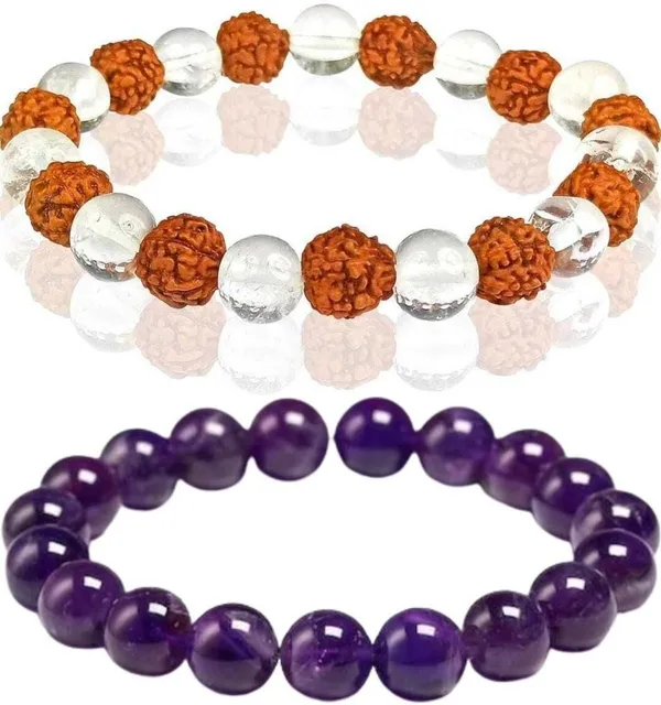 Multiagate_Amethyst,_Rudraksha,_Clear_Quartz_Bracelet_Set_(Pack_of_2)