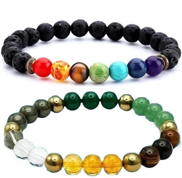 Multiagate_Pyrite,_Stone,_Green_Aventurine,_Amethyst,_Tiger's_Eye,_Citrine,_Turquoise,_7_Chakra,_Green_Jade_Bracelet_Set_(Pack_of_2)