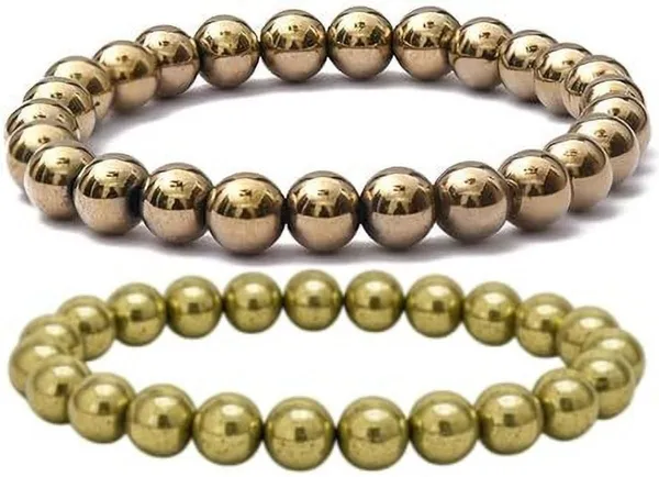 Multiagate_Stone,_Golden_Pyrite_Bracelet_Set_(Pack_of_2)