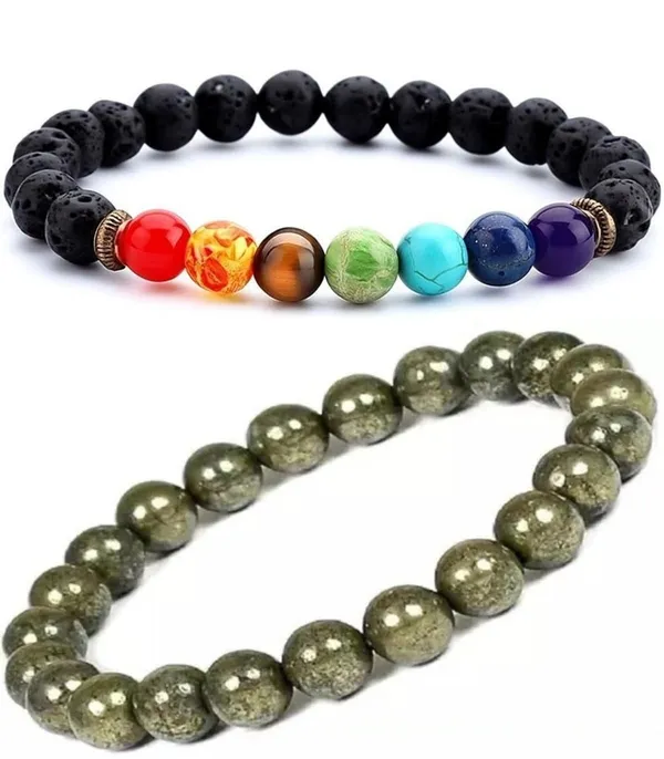 Multiagate_Pyrite,_Stone,_Green_Aventurine,_Amethyst,_Tiger's_Eye,_Citrine,_Turquoise,_7_Chakra,_Green_Jade_Bracelet_Set_(Pack_of_2)