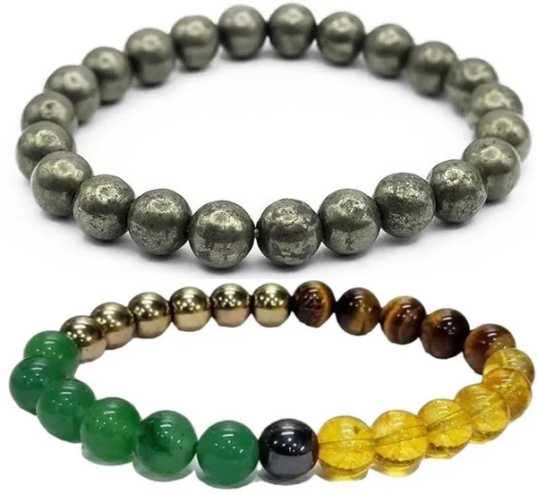 Multiagate_Pyrite,_Stone_Bracelet_Set_(Pack_of_2)