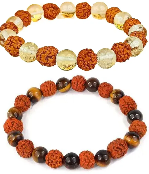 Multiagate_Stone,_Crystal,_Tiger's_Eye,_Rudraksha,_Clear_Quartz_Bracelet_Set_(Pack_of_2)