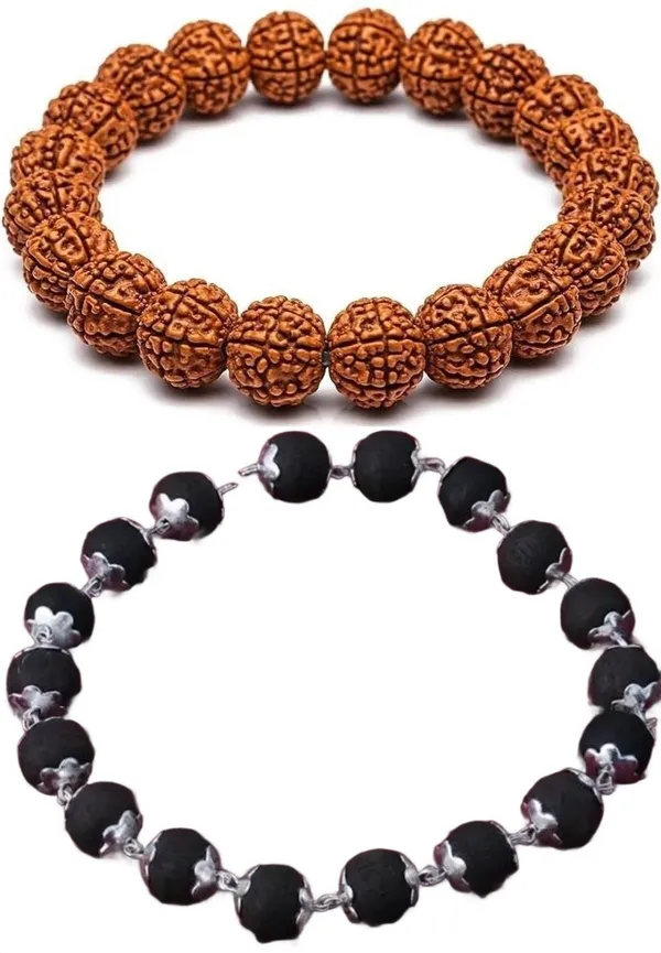 Multiagate_Stone,_Wood_Bracelet_Set_(Pack_of_2)