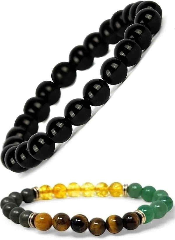 Multiagate_Pyrite,_Green_Aventurine,_Amethyst,_Tiger's_Eye,_Citrine_Bracelet_Set_(Pack_of_2)